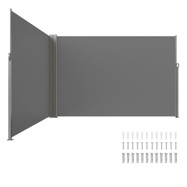 Sivusateen taitettava - DUOKU - 79''x236'' - Yksityisyysverho - Polyesteri - Harmaa grå