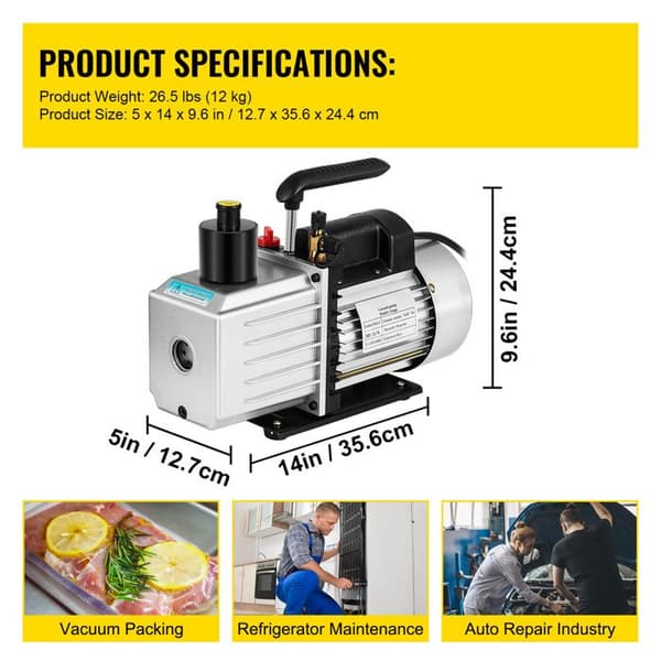 Vakuumpump - DUOKU - 2RS-3 - Professionell - 8CFM - Precision på 15 Mikron
