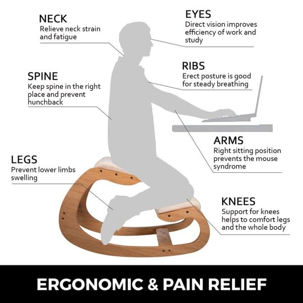 Ergonomisk Stol - DUOKU - Med Höftkudde - Kapacitet 220 lb - Samtida Design - Kontor