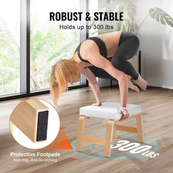 Yoga bank - DUOKU - Inversionsstol - Träram - PU-kudde - Vit Vit