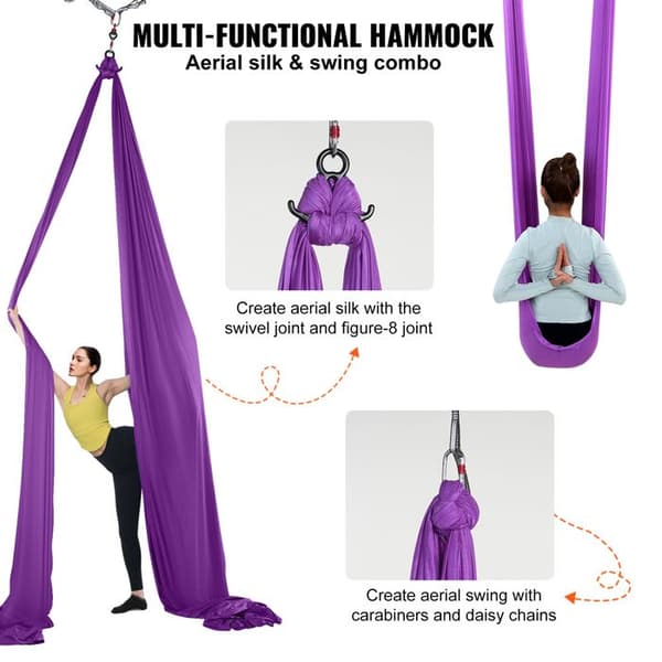 Luftgunga - DUOKU - Yoga-modell - Tyg i nylon 100 g/m² - 8,7 meter - 2204,62 lbs Violett