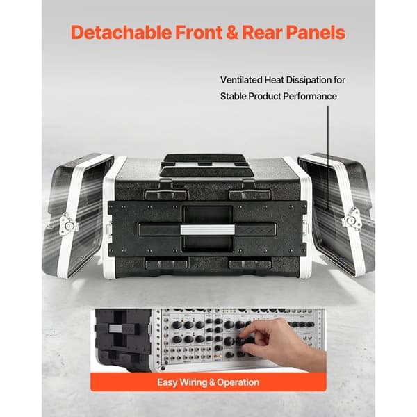 Mallette Rack 4U Lidt Dyb 480 mm-Duoku-til Forstærker, Lydudstyr, DJ Mixer, ABS, med Frontpaneler