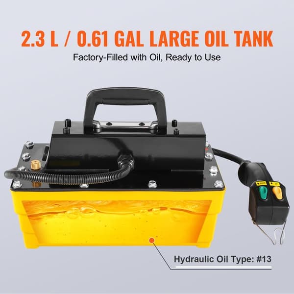 Luftdriven hydraulisk pump - DUOKU - TL-A5121 - 10 000 PSI (689 bar) - Tank 2,3 L - Flöde 0,8 L/min