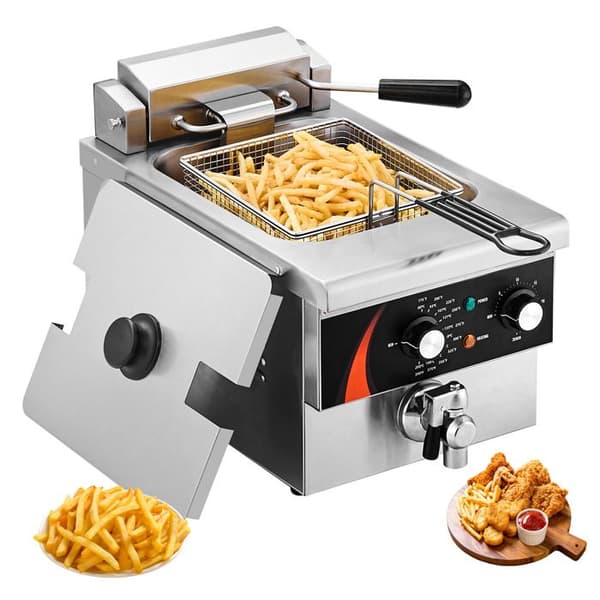 Elektrisk Frituregryde - DUOKU - Model EF-6V - 8,5 L - Rustfrit Stål - 3000 W