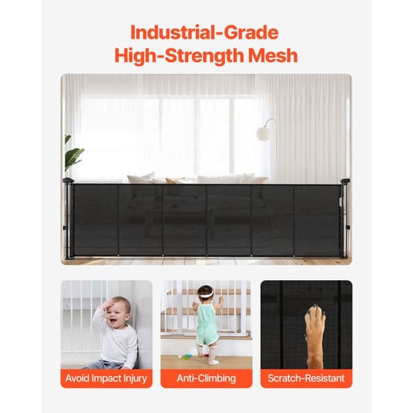 Återvinningsbar säkerhetsbarriär - DUOKU - SH20.006BB-280CD - Utsträckbar 280 cm - Höjd 87 cm - Svart Svart