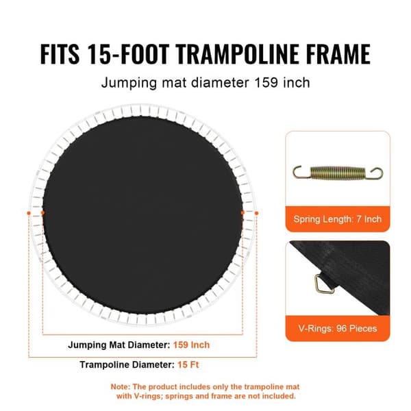 Trampolinmåtte - DUOKU - 15 Fødder - Diameter 403 cm - Fjederlængde 7 Tommer - 5,3 kg