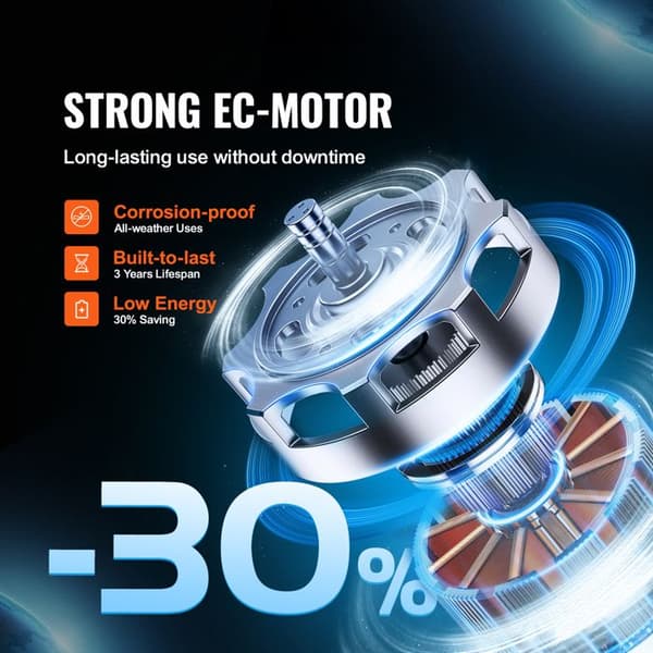 Kanalventilator - DUOKU - VV-GDFJ-EC4 - 4 Tommer - 205 CFM - Stille EC-motor