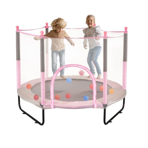 Trampolin - DUOKU - 60 tum - Mini Trampolin för Inomhus/Ute - Säkerhetsnät - Basketkorg
