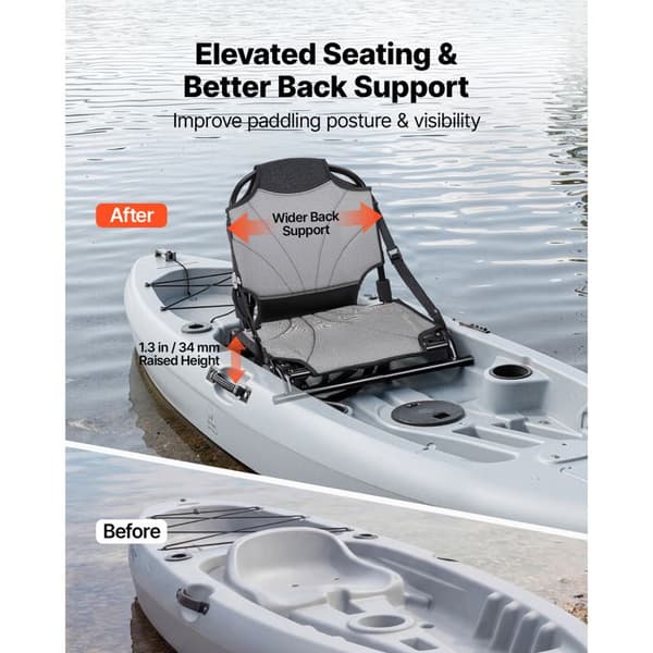 Universal sæde til kajak-Duoku-58x52,5x44,5 cm-Foldbart rygstøtte til paddle, paddleboard-Rygstøtte justerbar