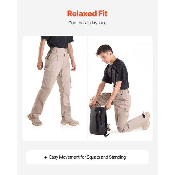 Flamsäker Byxa - DUOKU - AP-9700 - 100% Bomull - Elastisk Midja - Kaki Kaki XXL
