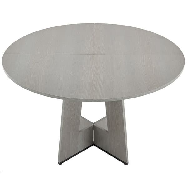 Rund Spisebord - DUOKU - 120 cm - Træ - 4 Pladser - Rustikt Cirkulært Møbel