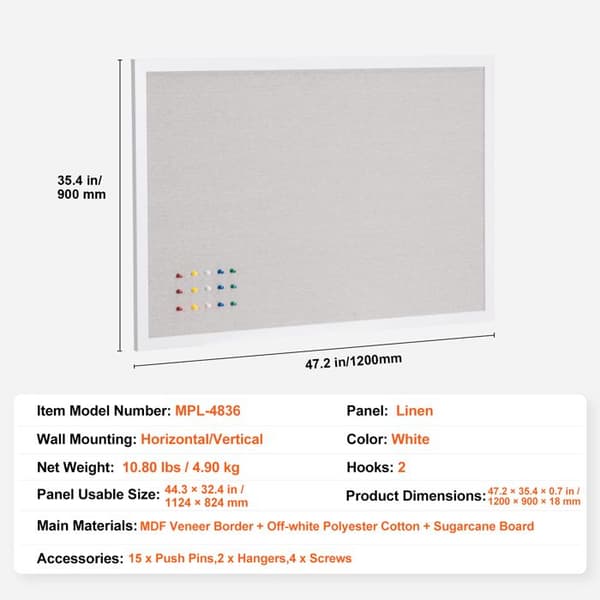 Tavla i Vit Kork-Duoku-48"x36"-Yta i Lin-Elegant Väggdisplay för Hemmet, Skolan, Kontoret