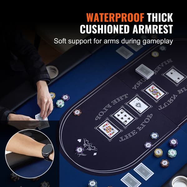 Foldable Poker Table-Duoku-8 Spillere 72 Tommer-til Blackjack og Texas Holdem med Polstrede Rails