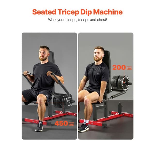 Styrketræningsapparat - DUOKU - HM2907 - Kapacitet 204 kg - Dips, Triceps, Biceps - Sort