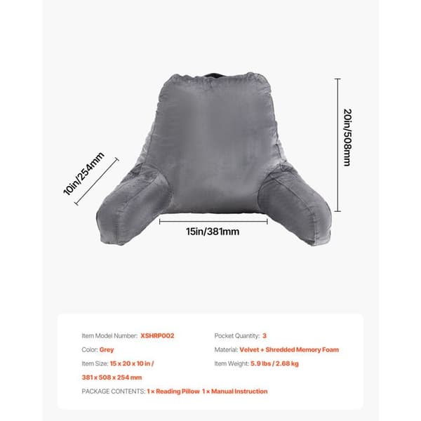 Lukulaty - DUOKU - XSHRP002 - Suuri - Memory Foam - Harmaa Grå