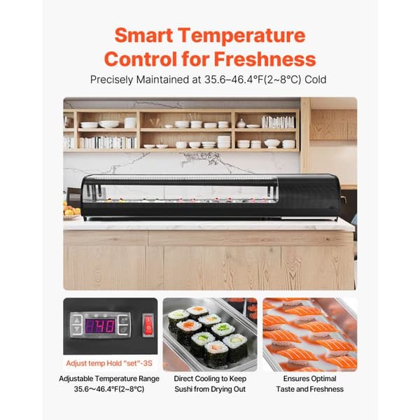 Refrigerated Sushi Display - DUOKU - XCS-82L - 82 L - 5 Astiaa - LED-valo