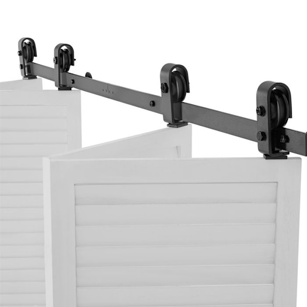 Dørhardware til Skydedør - DUOKU - 1626 mm - Robust Enkelt Skinne - 4 Døre - Sort