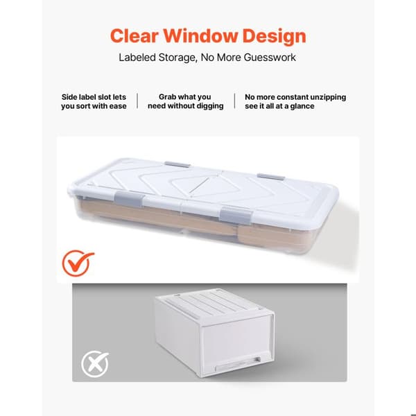 Opbevaringsposer til Sengeunder - DUOKU - Model 3008 - 101x51x15 cm - Med Hjul - 57 L