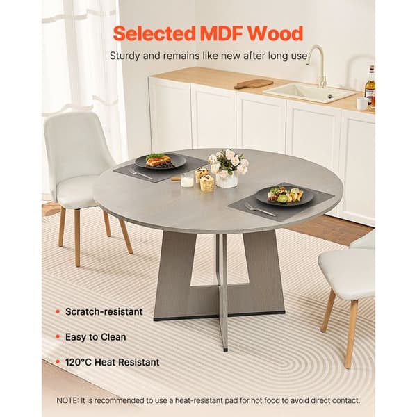 Rund Spisebord - DUOKU - 120 cm - Træ - 4 Pladser - Rustikt Cirkulært Møbel