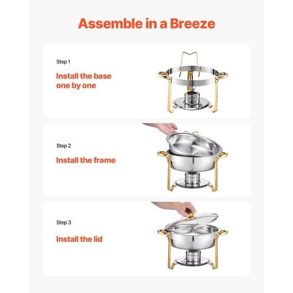 Chauffe-Plat - DUOKU - HZ-831B - 4 Delar - Rostfritt Stål - 4,6 L