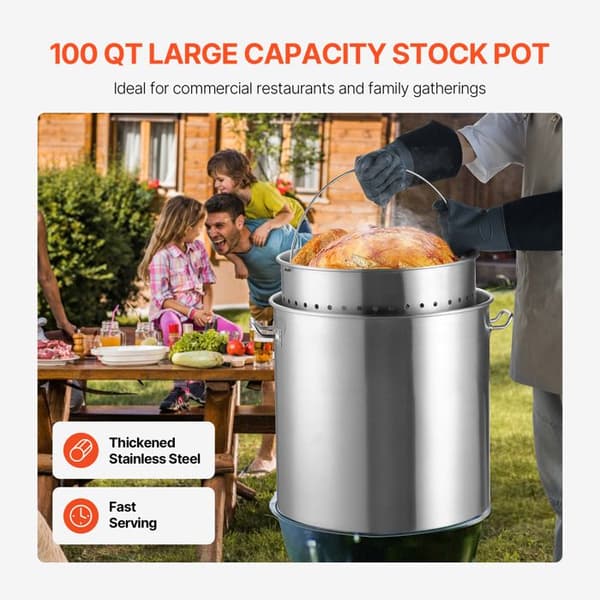 Marmite i Rustfrit Stål - DUOKU - SP100QT505006S - 100 Liter - Sandet Finish - Robust