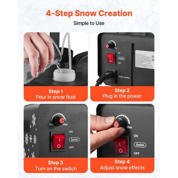 Snömaskin - DUOKU - LM-O-600 - 650 W - Tank 1 L - Räckvidd 2–3 m