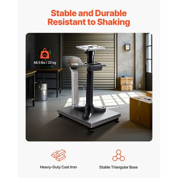 Støtte til slibemaskine - DUOKU - GS-H - Plade 27x27 cm - Robust base - Højde 840 mm