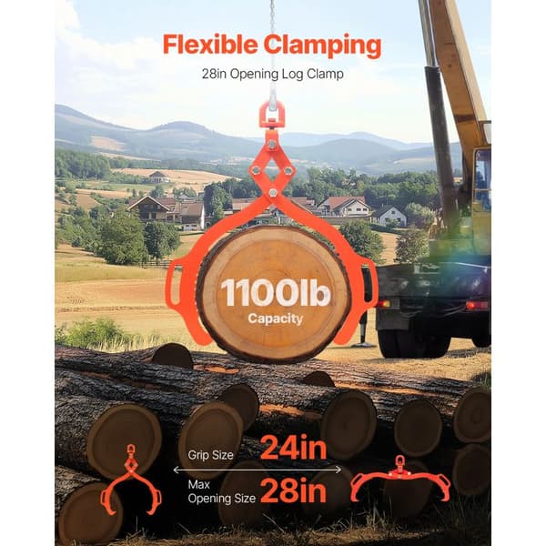 Lyftkrokar för vedträn 28 tum-Duoku-Robusta-Kapacitet 1 100 lb, Eagle Claw-design för mångsidig användning