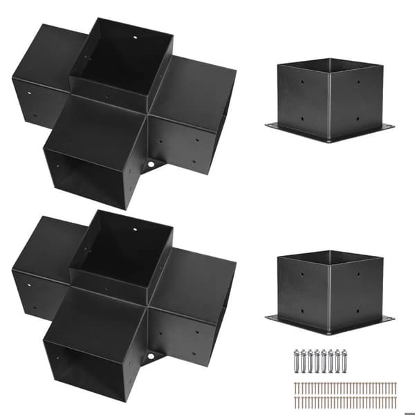 Stödset för Pergola - DUOKU - SSB2F2 - Kolfiberstål - 142x142 mm - 4 stycken