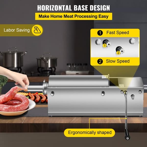 Manuel Pølsepresser-Duoku-5 L-Vertikal Kødfylder-Dobbelt Hastighed Design-304 Rustfrit Stål