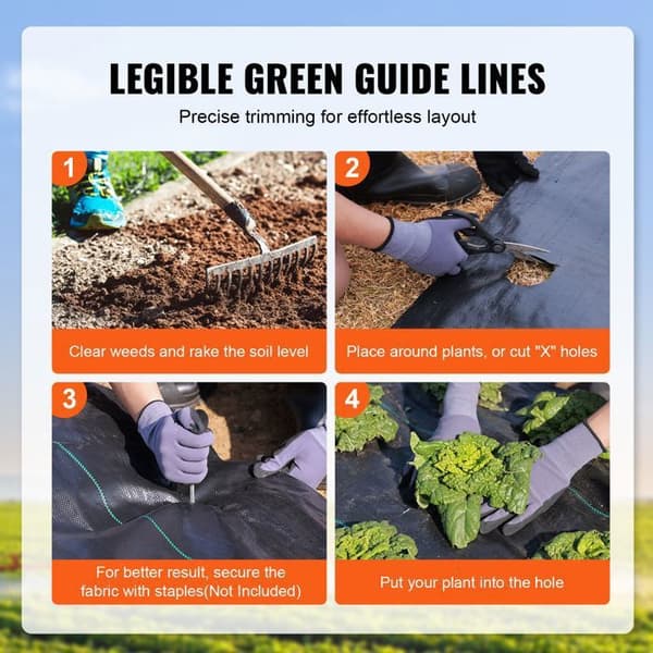 Robust Ogräsbekämpningsväv-Duoku- 4FTx300FT- 3,2 oz Vävgeotextil- Hög Genomsläpplighet