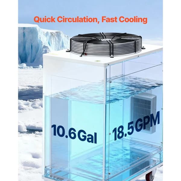 Industriel Vandkøler-Duoku-8000 W med Kompressor-40 L Tank-Maksimal Flow på 70 L/min