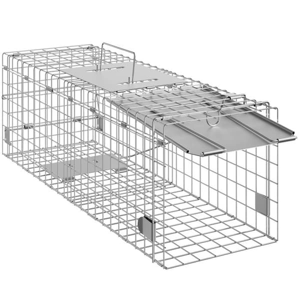 Fälla för levande djur - DUOKU - 24" x 8" x 8" - Fällbar - Galvaniserad stål - Gruslös