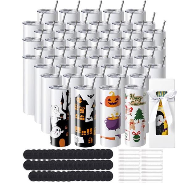 Sublimationskoppar - DUOKU - Set om 50 - 590 ml - Rostfritt stål - Anpassningsbara
