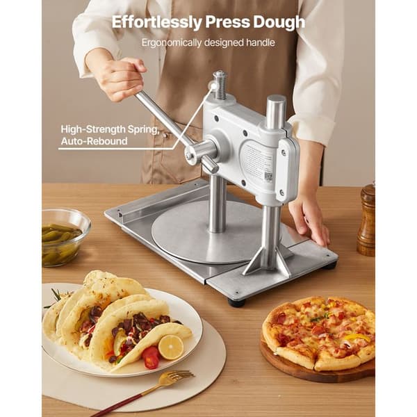 Manuel Pastapresse-Duoku-Pladediameter 24 cm-Rustfrit Pizza Maskine-Kantmaskine til Chapatis