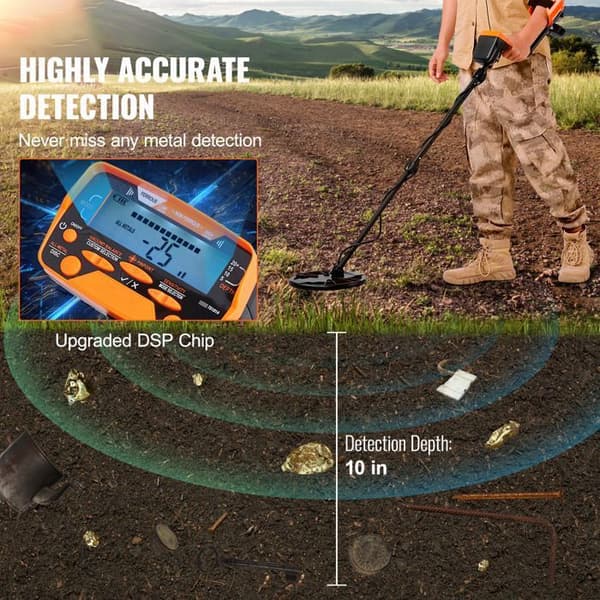 Metall Detektor - DUOKU - TS181A - Vattentät Spole 10'' - LCD Skärm - 7 Läge