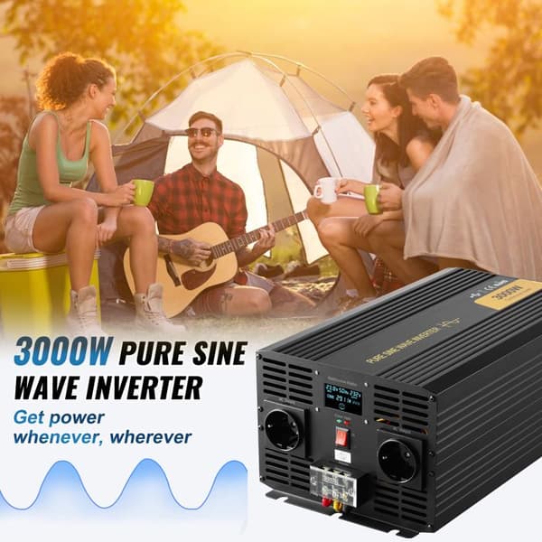 Bilsverter - DUOKU - TP-3000W - 3000 W - Sinusbølge Inverter - 4 EU Stik