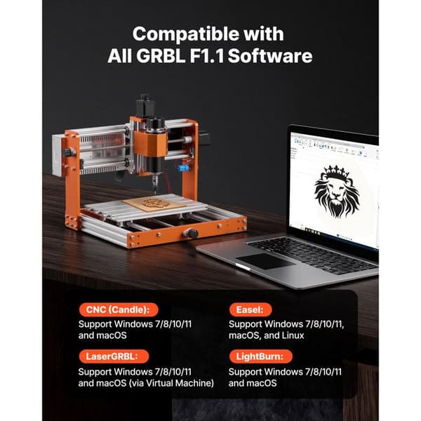 CNC Router - DUOKU - 3018-PRO MAX - Spindle 500 W - 300x180x80 mm - Offline controller 1,8 tommer