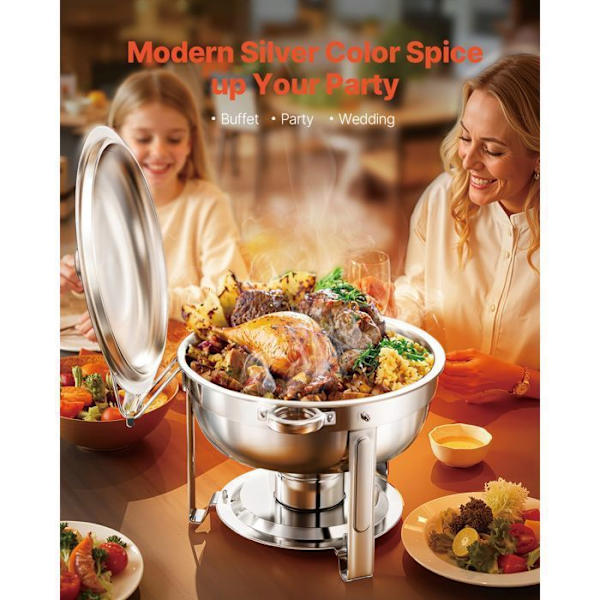 Ensemble Buffet av Värmare - DUOKU - Set om 4 - Rostfritt Stål - 5 Pints - Fällbart Stöd