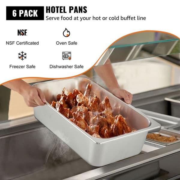 Bac Gastro Inox Fødevare-Duoku-Sæt af 6-Fødevarer-Beholdere-Anti-bourrage bageplader til hotel