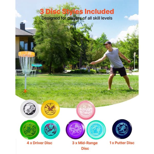 Disc Golf Sæt - DUOKU - 8 Plader i TPU - Let og Holdbar - Ideel til Begyndere og Eksperter