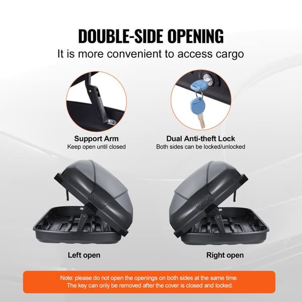 Tagboks - DUOKU - WP3001 - 370 L - Dobbelt åbning - Aerodynamisk