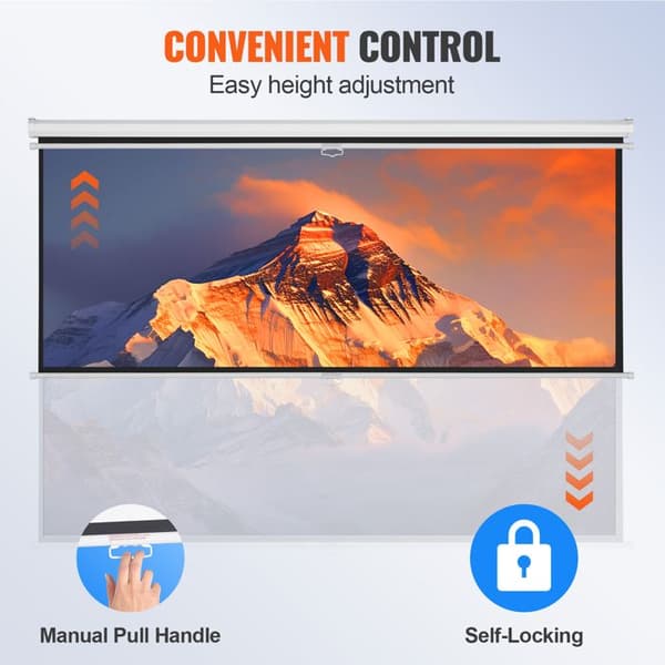 Projektionsscreen - DUOKU - 100 Tum - Manuell Retractable - 4K - 1080 HD