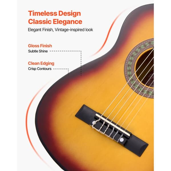 Klassisk Gitarr - DUOKU - M5126 - 78 cm - Komplett Set - Nylonsträngar Solstråle