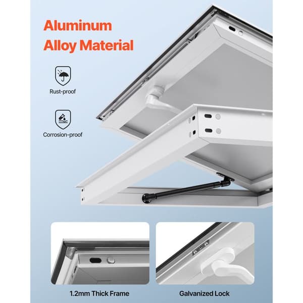 Servicevindue til Restaurantlastbil-Duoku-152,4x91,5 cm-Aluminiumramme-til Salgsboder