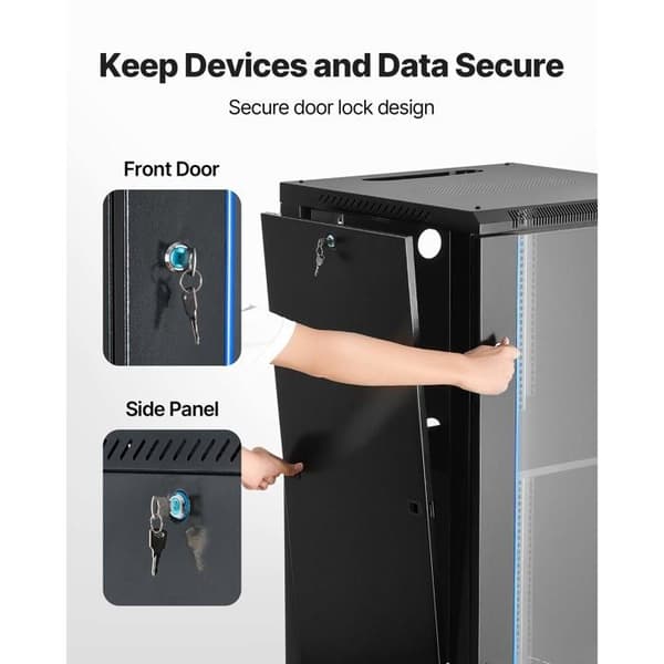 22U-Duoku-Væg Server Rack-Skabsnet-Wall Rack-Dybde 60 cm-Kapacitet 136 kg
