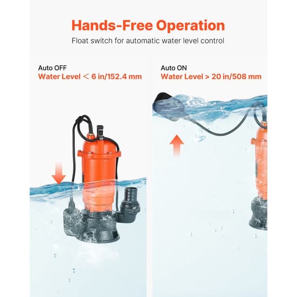 Dykpump - DUOKU - WQD1500 - 1500 W - Flöde 22800 L/h - Höjd 18 m
