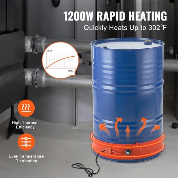 Fustvarmer - DUOKU - DHB-55-KT-5 - 1200 W - Justerbar 86 til 302 ℉ - Silikone