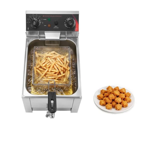 Professionel elektrisk frituregryde - DUOKU - SEF-101V - 6,8 L - 2500 W - Rustfrit stål, 60–200°C