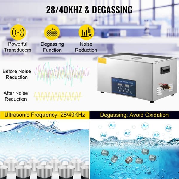 Ultralydsrenser-Duoku-30 L-Rustfrit Stål-med Digital Timer og Smykkerensning